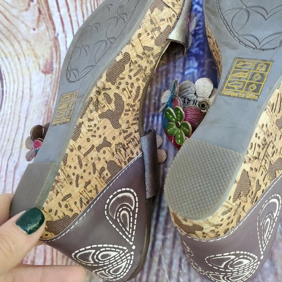 Colorful Floral Wedge Heels - Picture 8 of 9